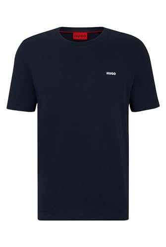 HUGO Herren Dero222 T-Shirt aus Baumwoll-Jersey mit Logo-Print Dunkelblau M von HUGO
