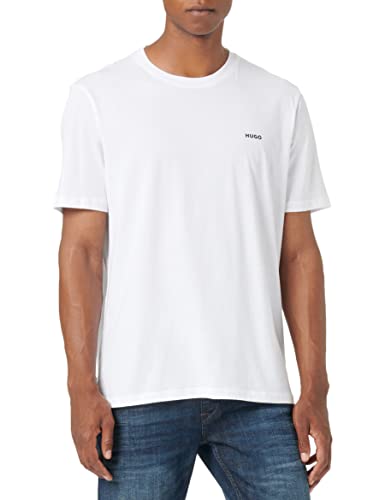 HUGO Herren Dero222 T-Shirt aus Baumwoll-Jersey mit Logo-Print Weiß M von HUGO