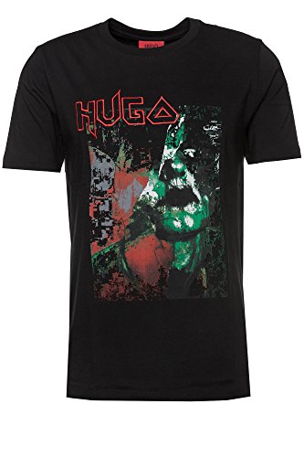 HUGO Men Herren Regular Fit T-Shirt Detallic 50385094, Gr. X-Large, Schwarz (Black 001) von HUGO