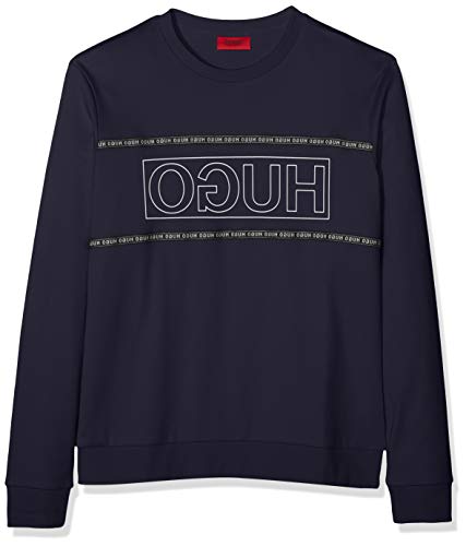 HUGO Herren Dicago193 Sweatshirt, per Pack Blau (Dark Blue 405), Large (Herstellergröße: L) von HUGO