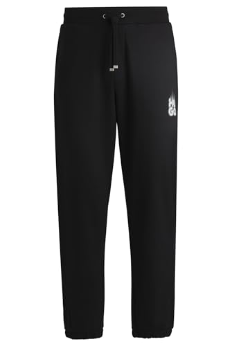 HUGO Herren Dilbero Jogginghose aus Baumwoll-Terry mit Smoke-Logo Schwarz001 XL von HUGO