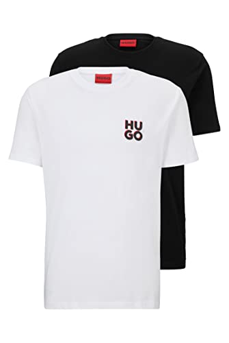 HUGO Herren Dimento Zweier-Pack T-Shirts aus Baumwolle mit Stack-Logos Gemustert XXL von HUGO