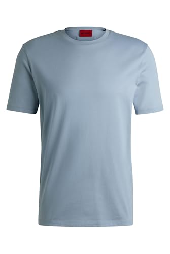 HUGO Herren Dimerstee Slim-Fit T-Shirt aus merzerisierter Baumwolle Blau XL von HUGO