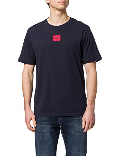 HUGO Herren Diragolino212 T-Shirt aus Baumwoll-Jersey mit Logo-Label Dunkelblau XS von HUGO