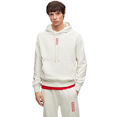 HUGO Herren Diushi Relaxed-Fit Hoodie aus Baumwolle mit Marker-Logos Hellgrün XL HUGO Herren Diushi Relaxed-Fit Hoodie aus Baumwolle mit Marker-Logos Hellgrün XL von HUGO