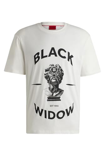 HUGO Herren Dostalgi T-Shirt aus Baumwoll-Jersey mit Spinnen-Grafik-Print Natur XL HUGO Herren Dostalgi T-Shirt aus Baumwoll-Jersey mit Spinnen-Grafik-Print Natur XL von HUGO