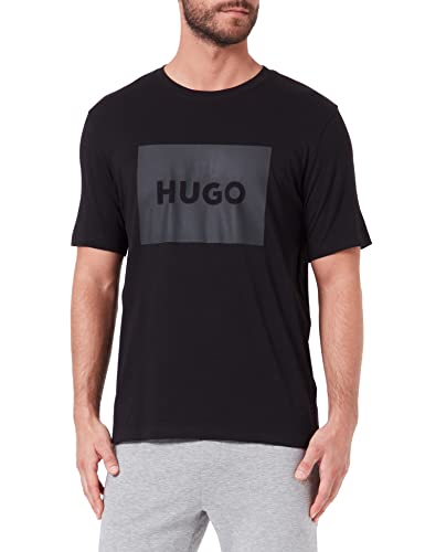 HUGO Herren Dulive222 Regular-Fit T-Shirt aus Baumwoll-Jersey mit Logo-Print Schwarz M von HUGO