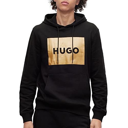 HUGO Herren Duratschi G Hoodie aus Baumwoll-Terry mit Foliendruck-Logo Schwarz M von HUGO