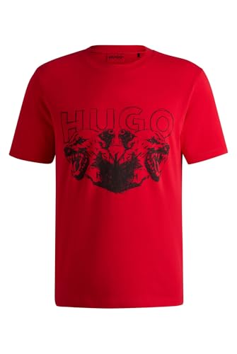 HUGO Herren Durro T-Shirt aus Baumwoll-Jersey mit Logo- und Animal-Grafik Hellrosa M HUGO Herren Durro T-Shirt aus Baumwoll-Jersey mit Logo- und Animal-Grafik Hellrosa M von HUGO
