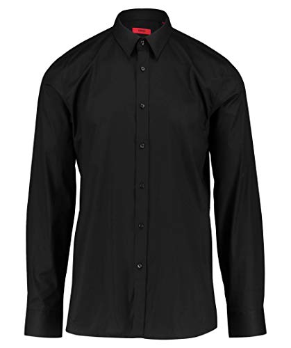 HUGO Herren Elisha01 Freizeithemd, per Pack Schwarz (Black 001),XX-Large (Herstellergröße: 45) von HUGO