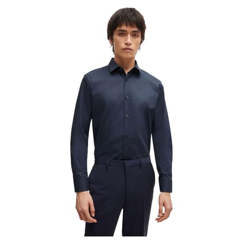 HUGO Herren Elisha02 Shirt, Navy413, 41 von HUGO
