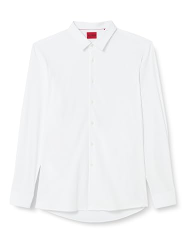 HUGO Herren Elisha02 Shirt, Open White199, 45 von HUGO