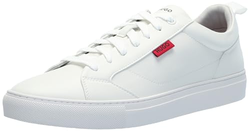 HUGO Herren Essential Two Tone Suede Low Top Sneaker, Lychee White, 46 EU von HUGO
