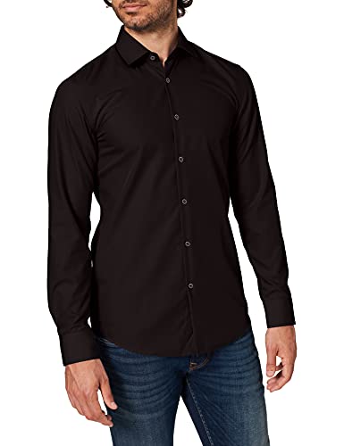 HUGO Herren C-jenno Freizeithemd, Black001, 37 EU von HUGO