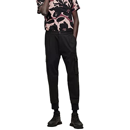 HUGO Herren Glavin231F1 Slim-Fit Cargohose mit Bundfalten Schwarz 102 von HUGO