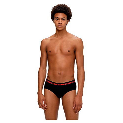 HUGO Herren Hip Brief Twin Pack Slip, New - Black1, M EU von HUGO