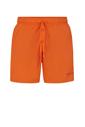 HUGO Herren Haiti Badeshorts mit durchgehendem Innenfutter und Logo-Print Orange XXL von HUGO