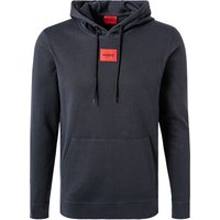 HUGO Herren Hoodie blau Baumwolle unifarben von HUGO