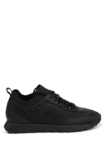 HUGO Herren Icelin_Runn_rkn A Sneakers Black5 45 von HUGO