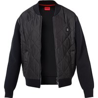 HUGO Herren Blouson Schwarz Mikrofaser unifarben von HUGO
