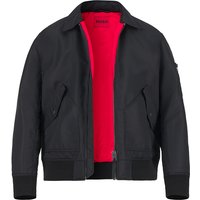 HUGO Herren Blouson Schwarz Mikrofaser unifarben von HUGO