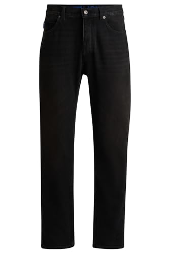 HUGO Herren Jonah Regular-Fit Jeans aus Baumwoll-Denim Dunkelgrau 32/32 von HUGO