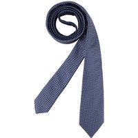 HUGO Herren Krawatte blau Seide gemustert von HUGO
