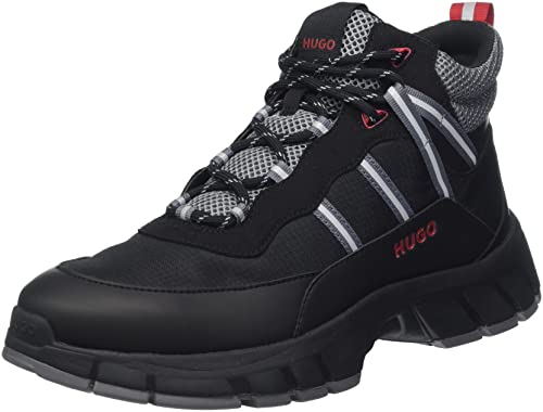 HUGO Herren Kyle_Hito_rnymx High-Top Sneakers Black1 44 von HUGO