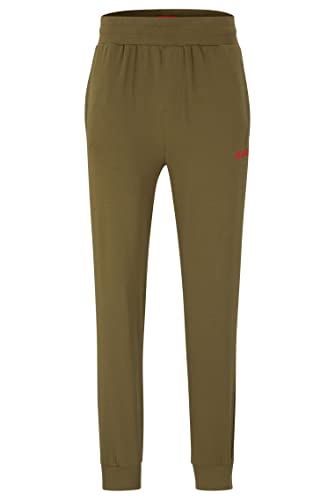 HUGO Herren Labelled Pants Jogginghose aus elastischem Baumwoll-Jersey mit rotem Logo Hellgrün XXL von HUGO