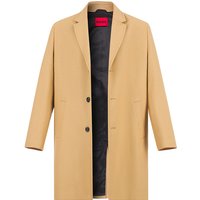 HUGO Herren Mantel beige Wolle unifarben von HUGO