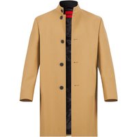 HUGO Herren Mantel beige Wolle unifarben von HUGO