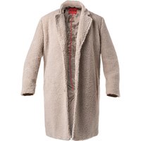 HUGO Herren Mantel beige Teddyfell unifarben von HUGO