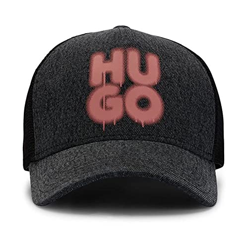 HUGO Herren Men-X 586-D Trucker-Mütze aus Denim und Mesh mit Graffiti-Logo Schwarz Stck von HUGO