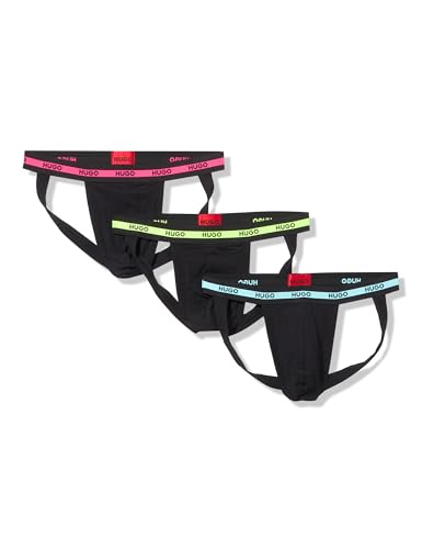 HUGO Herren Planet Three Pack Jock Strap Tiefschutz, Pinkes Neonband, gelbes Neonband, blaues Neonband, Large HUGO Herren Planet Three Pack Jock Strap Tiefschutz, Pinkes Neonband, gelbes Neonband, blaues Neonband, Large von HUGO