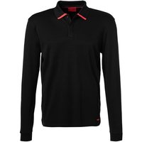 HUGO Herren Polo-Shirt schwarz Baumwoll-Jersey von HUGO