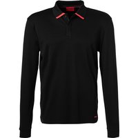 HUGO Herren Polo-Shirt schwarz Baumwoll-Jersey von HUGO
