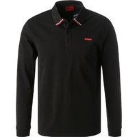 HUGO Herren Polo-Shirt schwarz Baumwoll-Piqué von HUGO