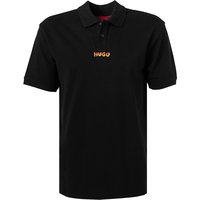 HUGO Herren Polo-Shirt schwarz Baumwoll-Piqué von HUGO