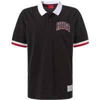 HUGO Herren Polo-Shirt schwarz Baumwoll-Piqué von HUGO