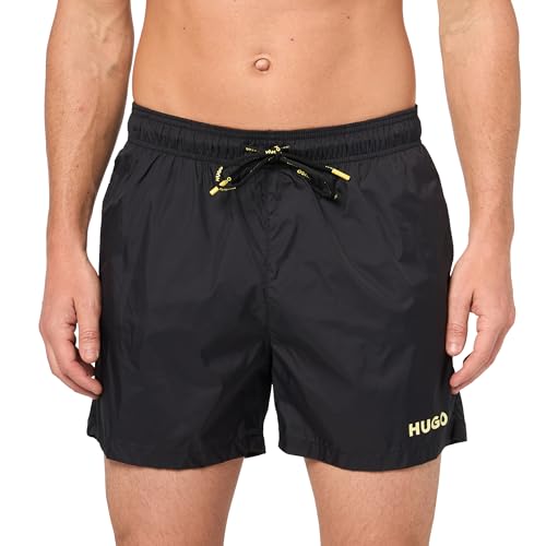 HUGO Herren Pop-Logo Badehose, Black Olive, L von HUGO