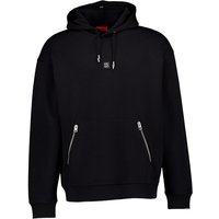 HUGO Herren Hoodie schwarz Baumwolle unifarben von HUGO