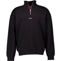 HUGO Herren Sweatshirt Schwarz Baumwolle unifarben von HUGO