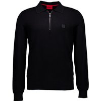 HUGO Herren Pullover Schwarz Wolle unifarben von HUGO