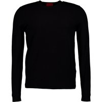 HUGO Herren Pullover Schwarz Viskose unifarben von HUGO
