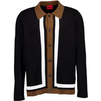 HUGO Herren Cardigan schwarz unifarben von HUGO