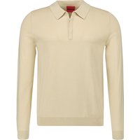 HUGO Herren Pullover beige Viskose unifarben von HUGO