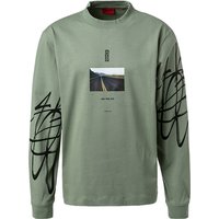 HUGO Herren Sweatshirt grün Logo und Motiv von HUGO