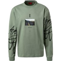 HUGO Herren Sweatshirt grün Logo und Motiv von HUGO