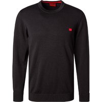 HUGO Herren Pullover schwarz Baumwolle unifarben von HUGO