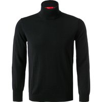 HUGO Herren Rollkragenpullover schwarz unifarben von HUGO